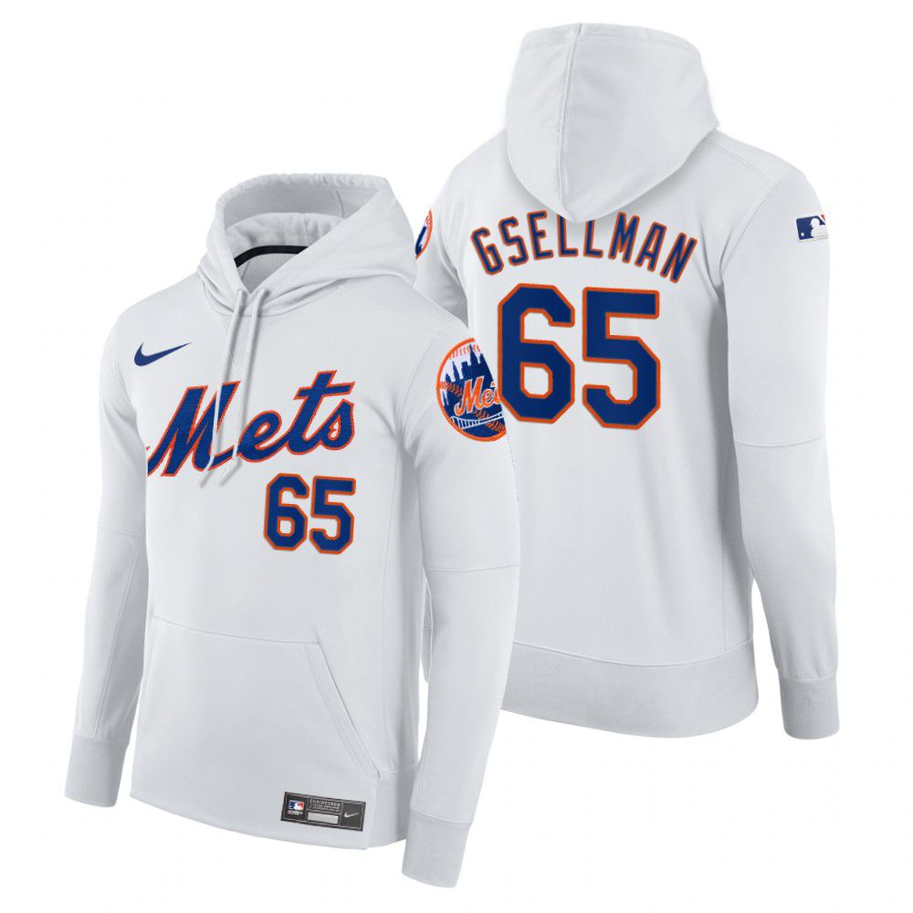 Men New York Mets #65 Gsellman white home hoodie 2021 MLB Nike Jerseys